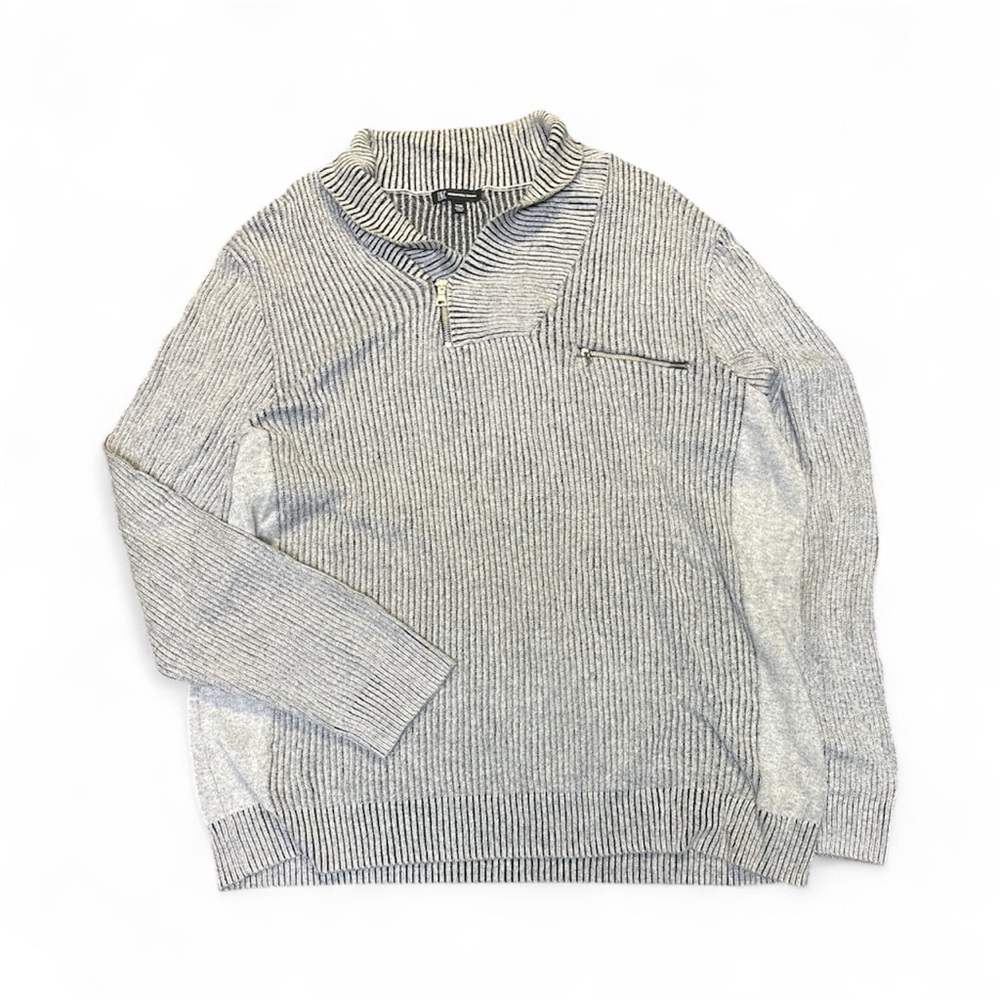 Men's Gray Half-Zip Sweater - XXXL